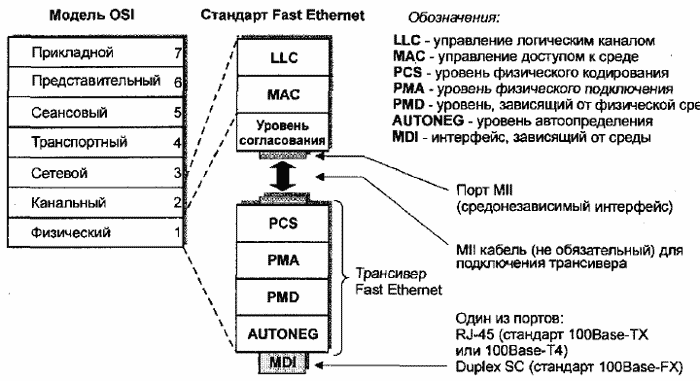 Стандарты сетевых интерфейсов. LLC канальный уровень. Структура уровней стандарта fast Ethernet. Схема уровней для Ethernet. Стандарты сети Ethernet.